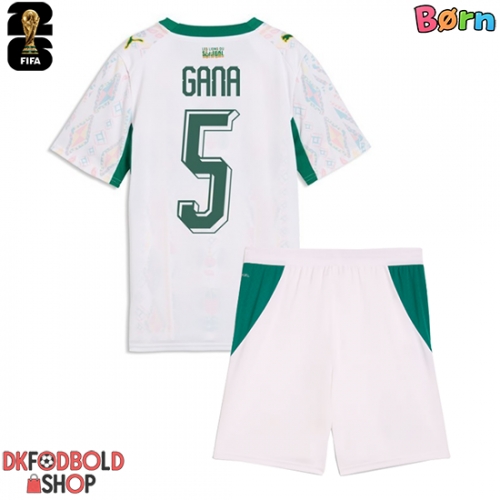 Senegal Idrissa Gueye #5 Hjemmebanesæt Børn VM 2026 Kort ærmer (+ korte bukser)